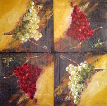 087 Trauben - 3-lagig - Cypress - 33x40 cm - Künstler